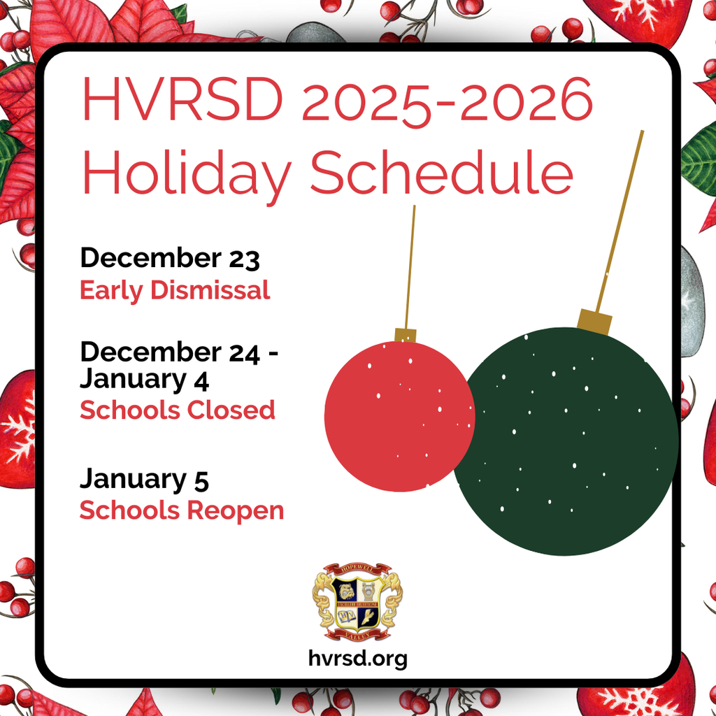 HVRSD Holiday Schedule 2025