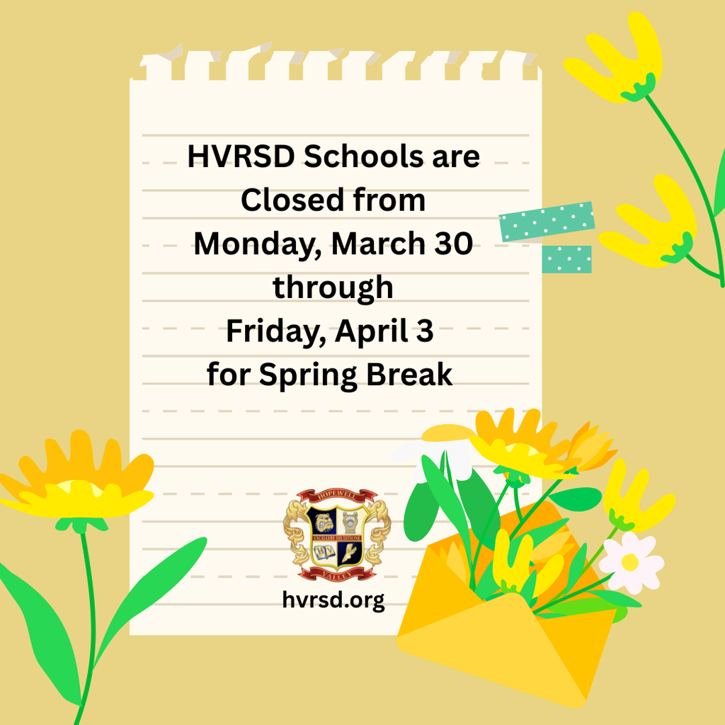 HVRSD Schools Spring Break Schedule 2026
