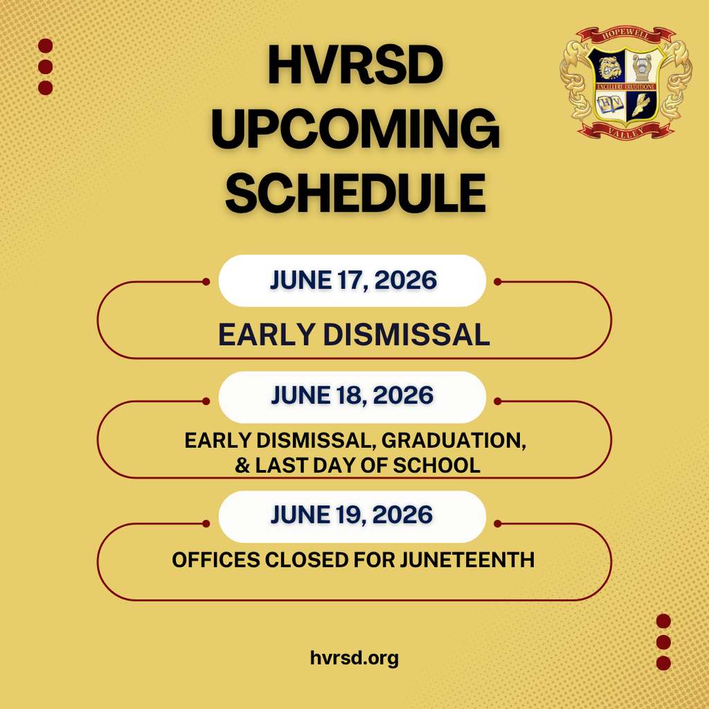 HVRSD  Schedule for Week of June 15, 2026
