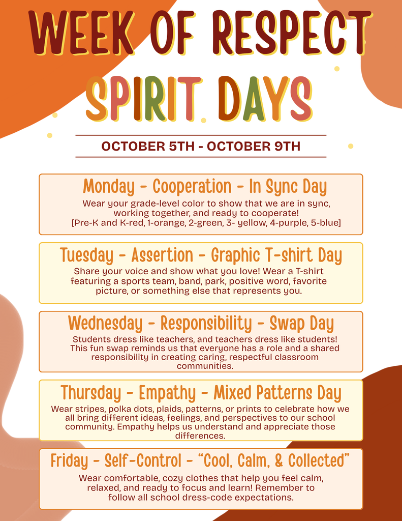Week of Respect Spirit Days