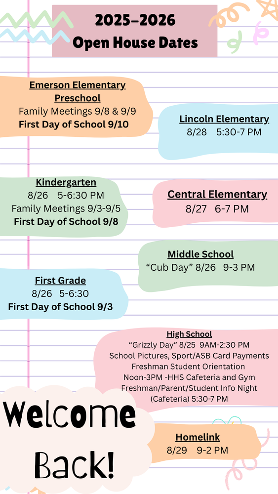 Open House Dates
