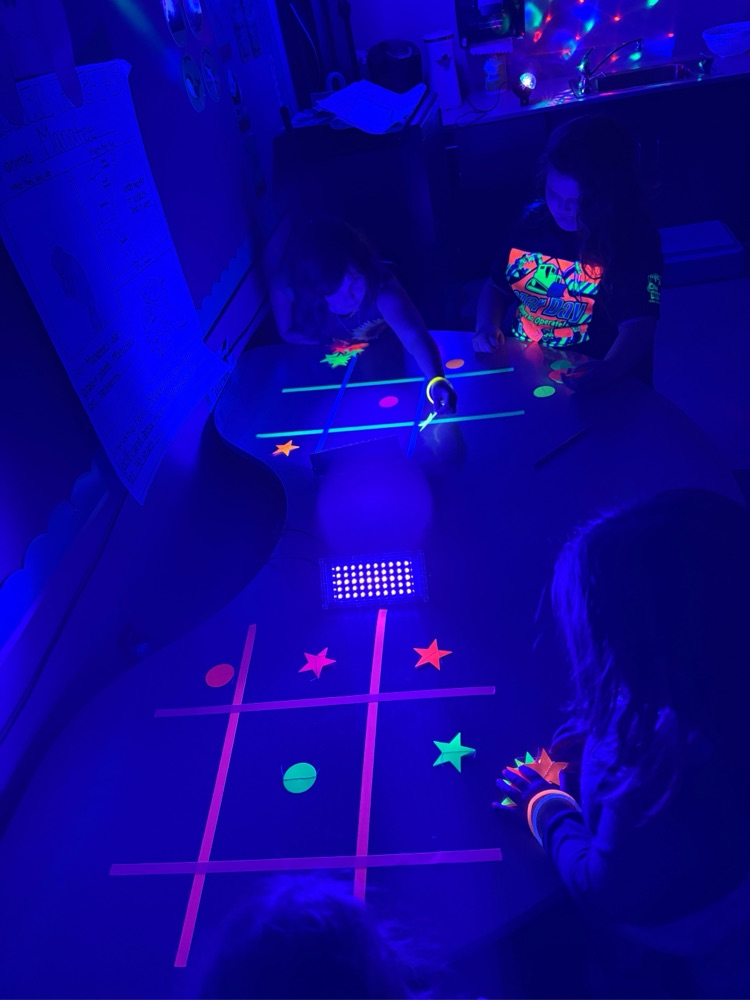 students at glow party