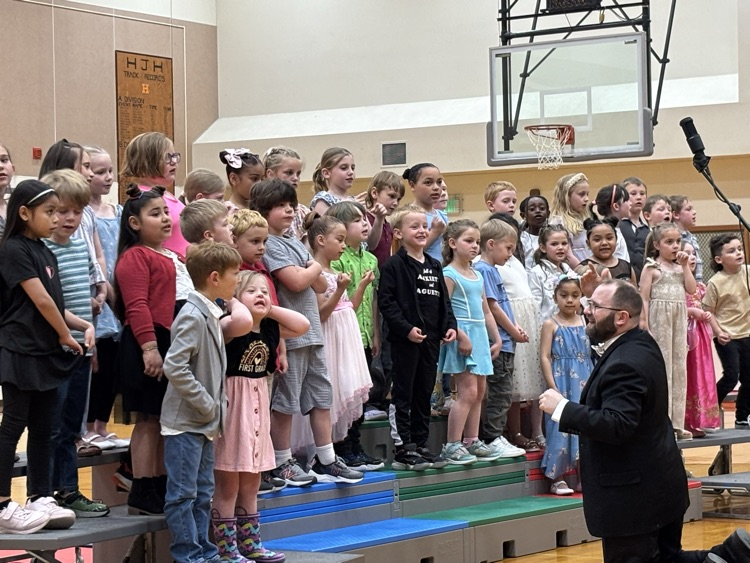 students on risers at concert
