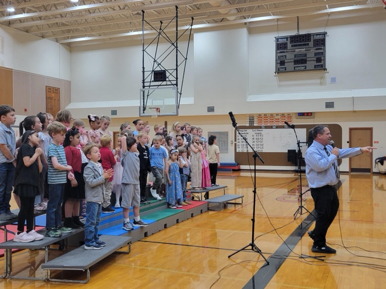students on risers at concert