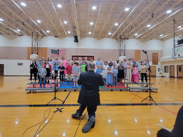 students on risers at concert