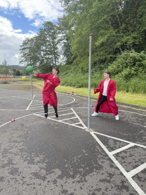Senior parade - playing on playground