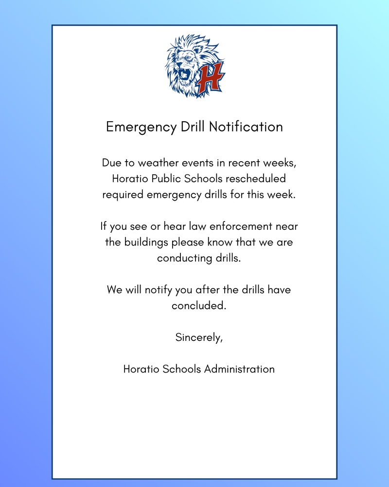 Emergency Drill Notification