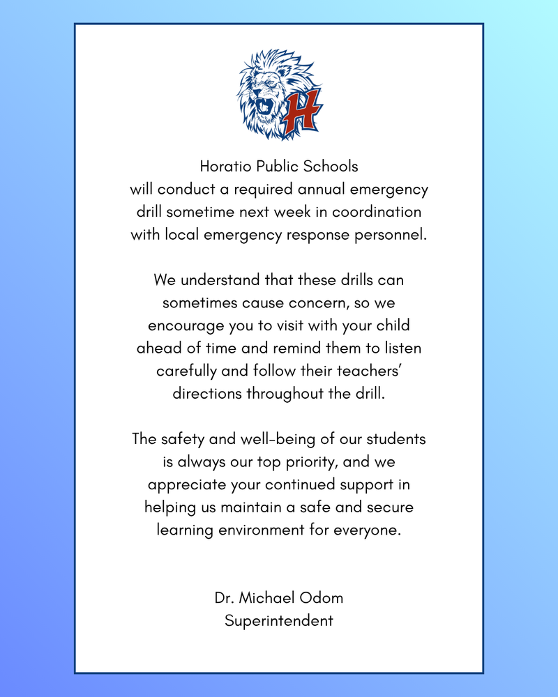 Emergency Drill Notification