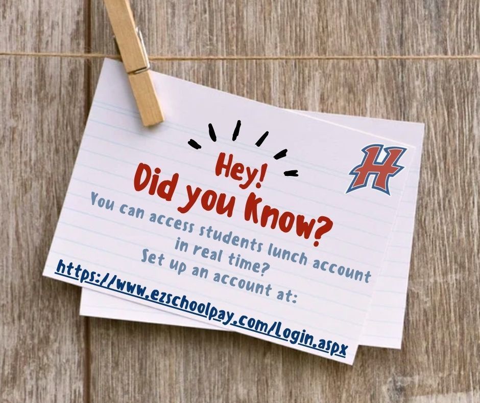 If you need to find your student's lunch balance or pay your student's lunch bill online, Click on the Link!