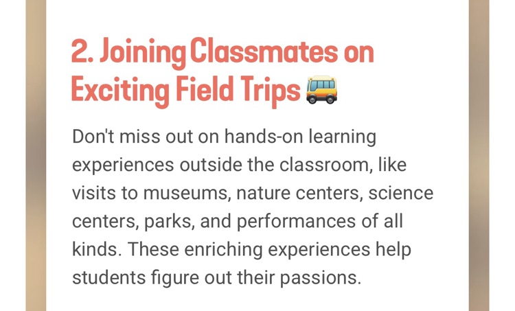 Joining Classmates on Exciting Field Trips