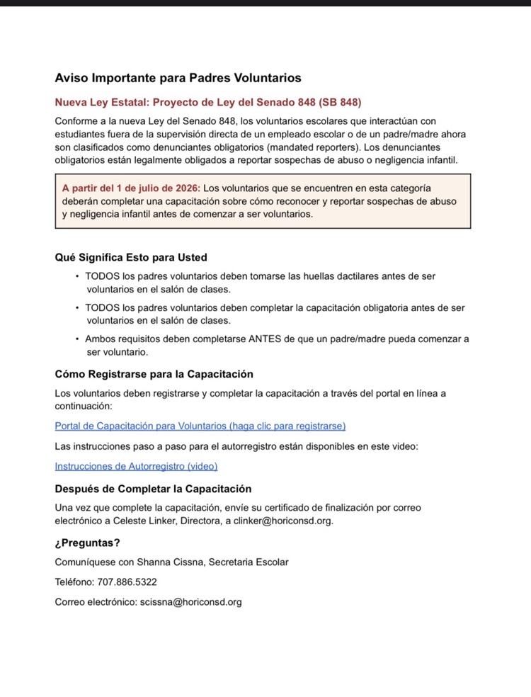Spanish volunteer info 