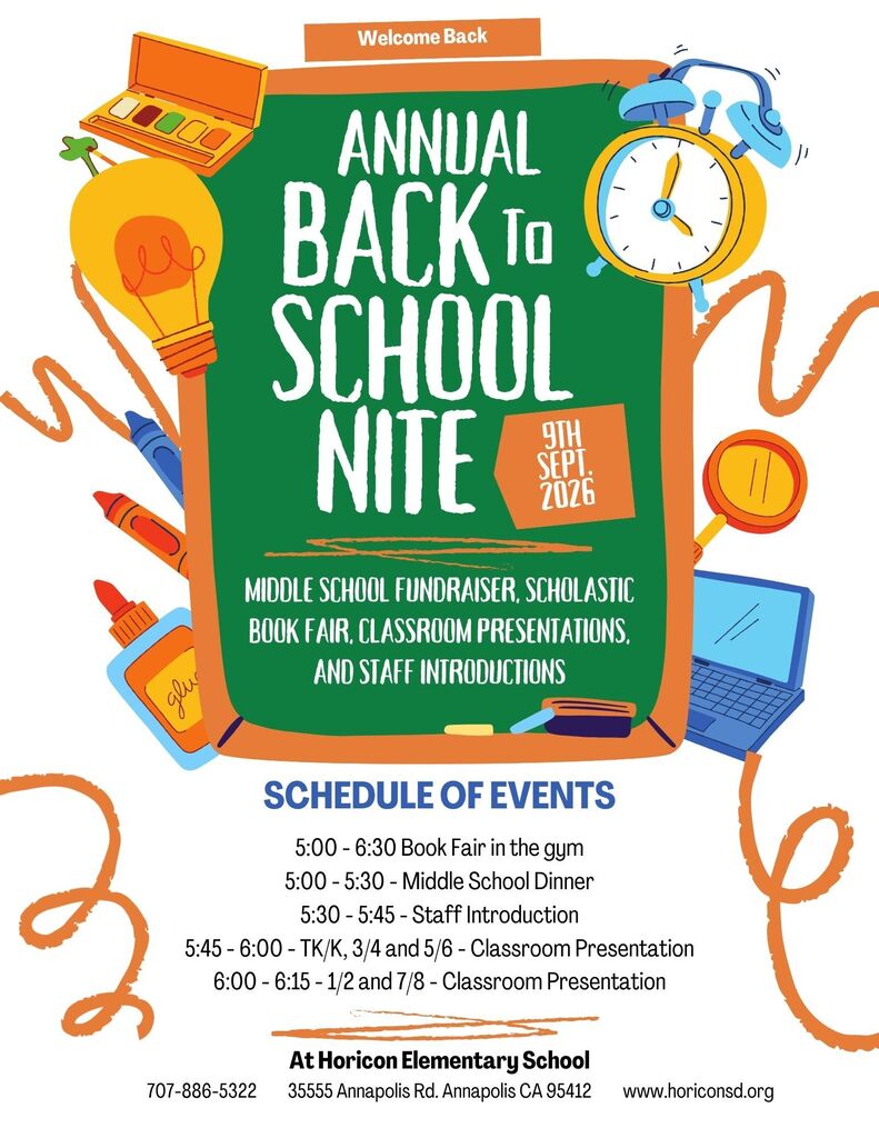 Back to school night front page