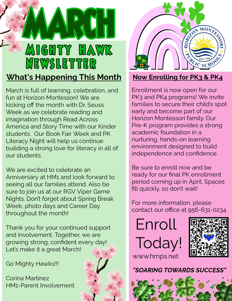 HM1 March Newsletter