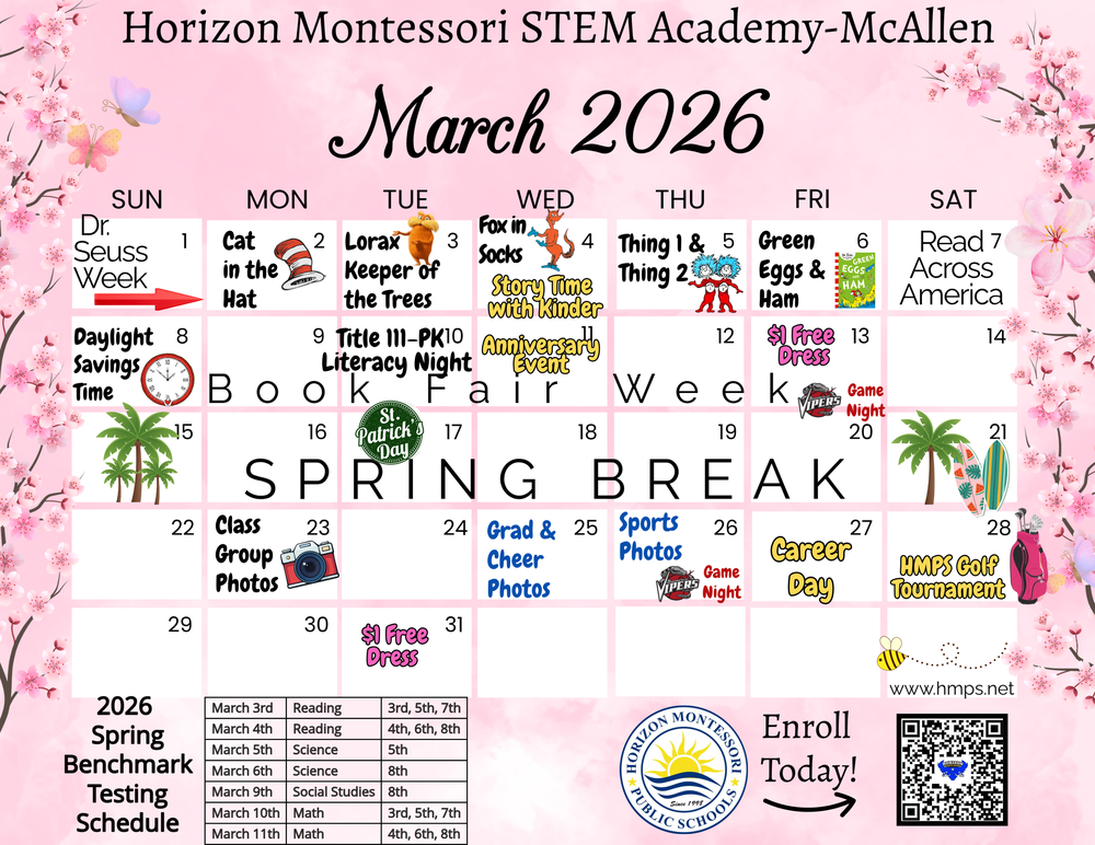 HM1 March Calendar
