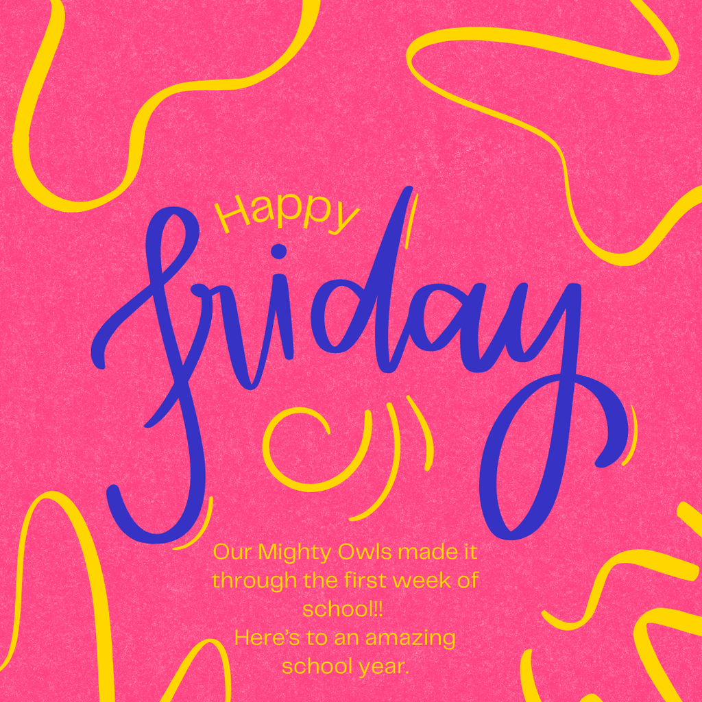 Pink & Blue Colorful Happy friday Lettering Modern Instagram post