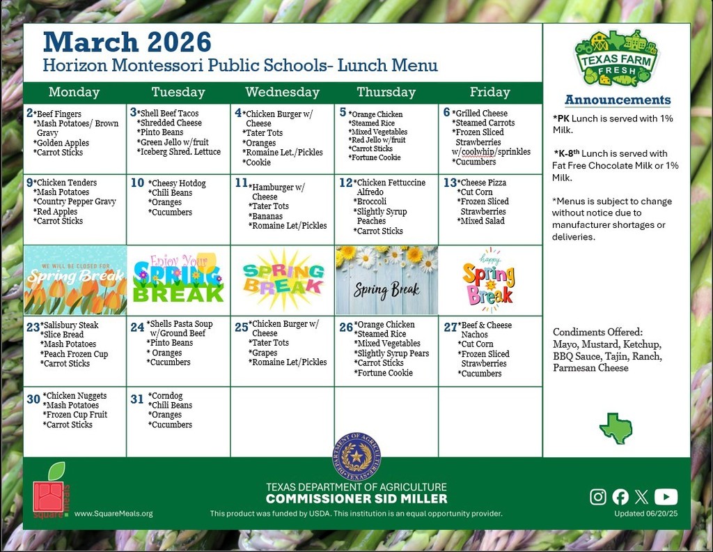 March Menu