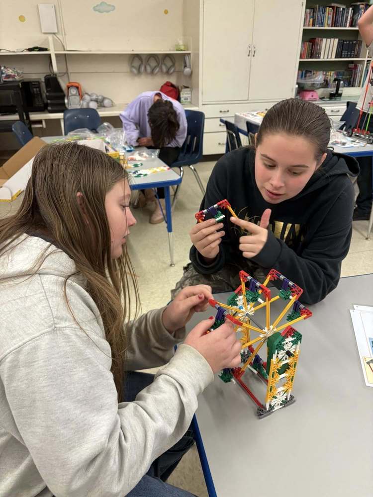 Two students working in class