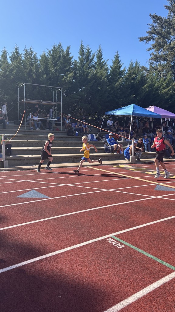 Student competing in a track and field event. 