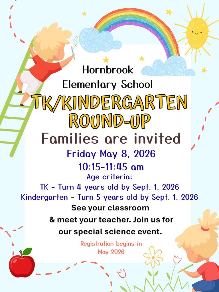 Flyer for TK Kindergarten Round-up