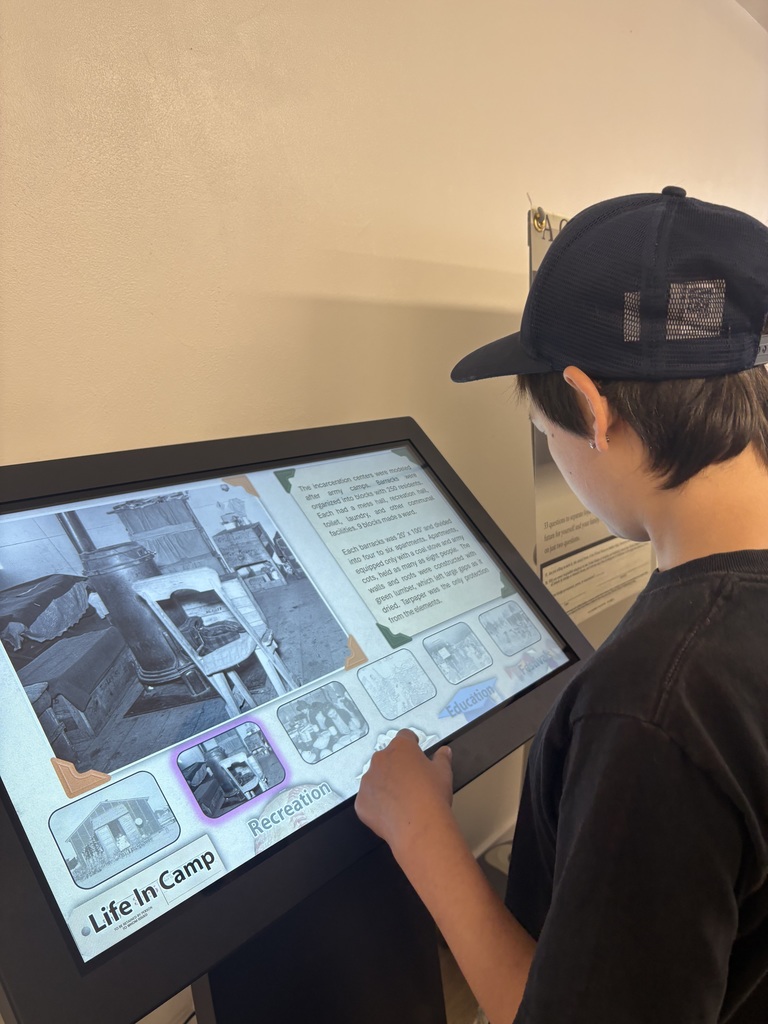 Student reading about history. 