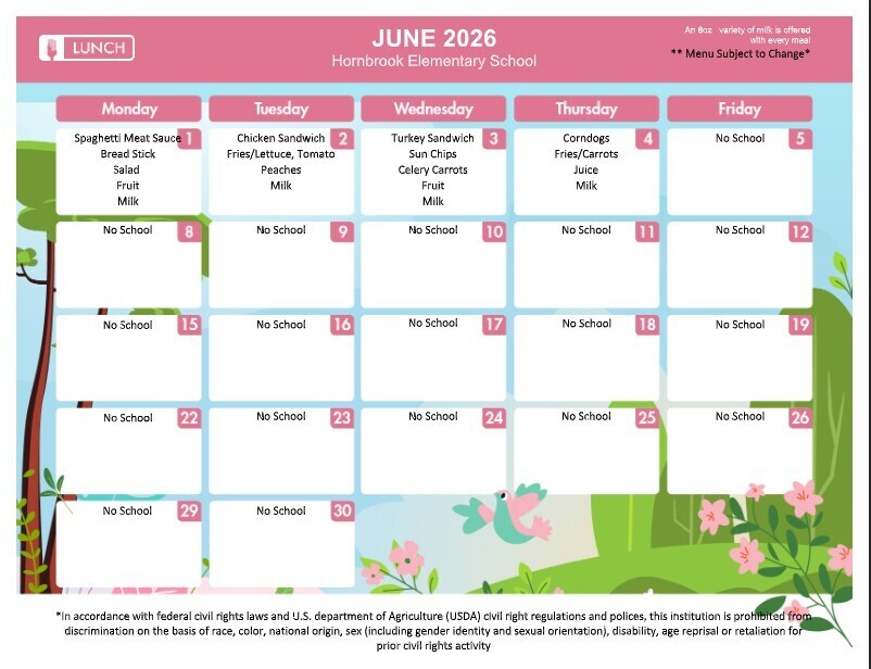 June Lunch Menu