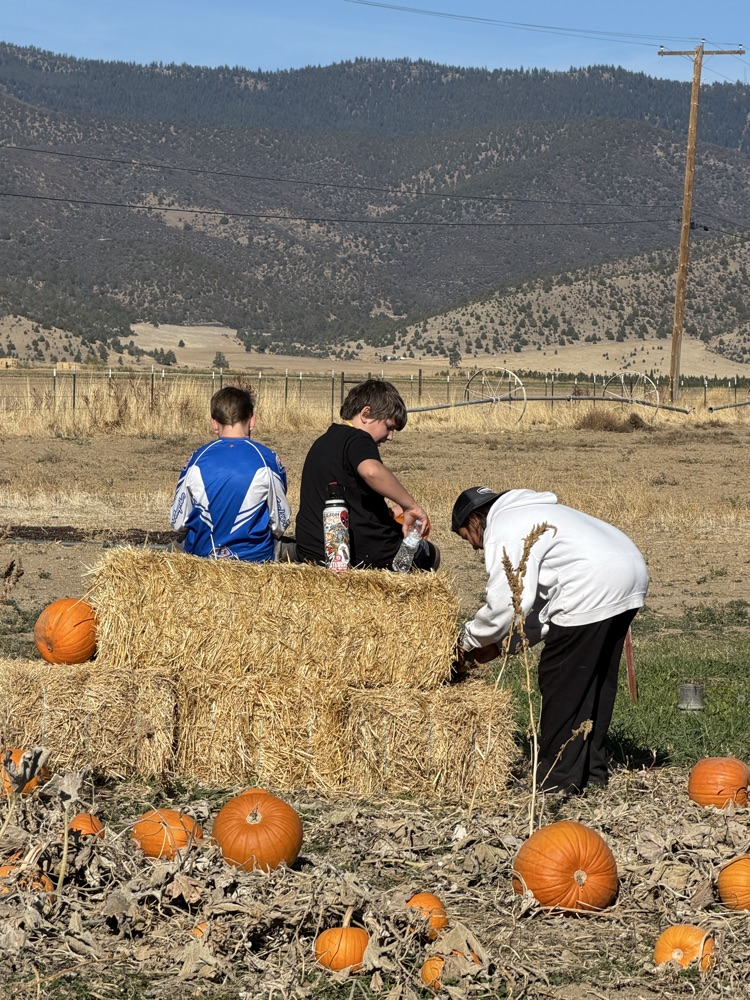 Student’s in the pumpkin patch. 
