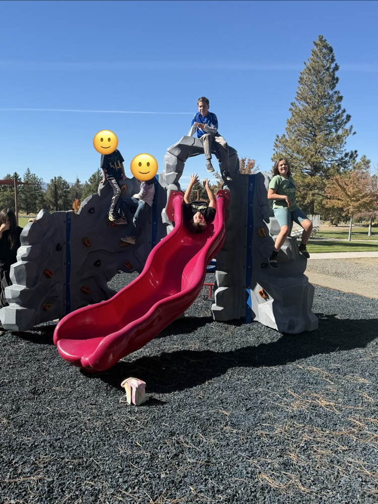 Student’s on the play equipment. 