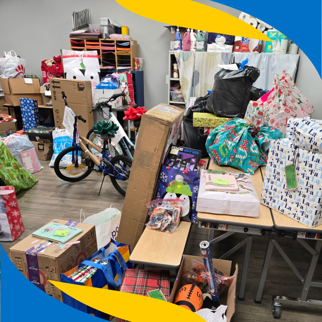 Classroom full of presents