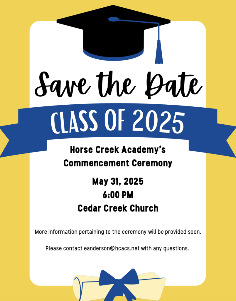 HCA Graduation 5/31 at 6pm, Cedar Creek Church