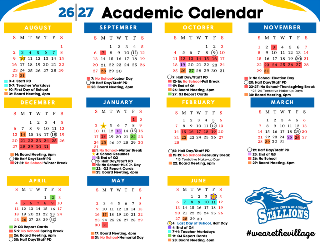 HCA Calendar