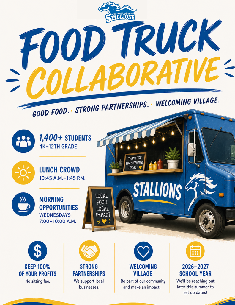 An advertisement for a food truck includes a blue truck, text, and icons. Icons show time, food, money, and a heart.