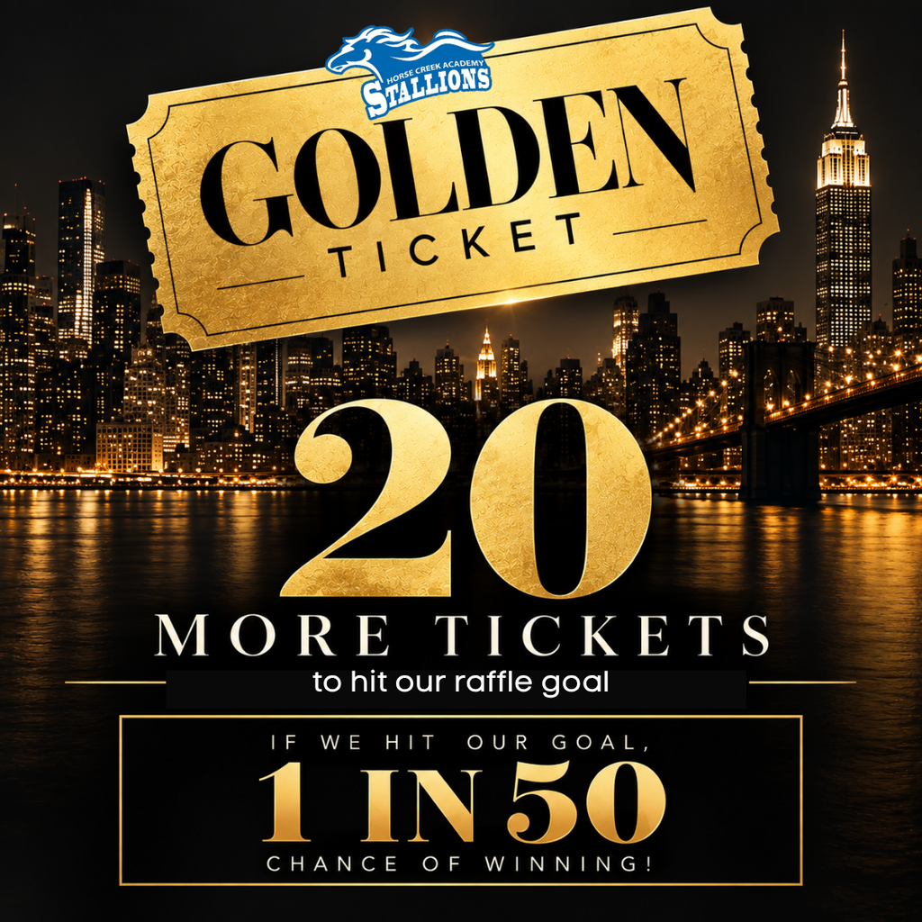 A banner highlights a raffle event, featuring a golden ticket and a cityscape with a bridge in the background.