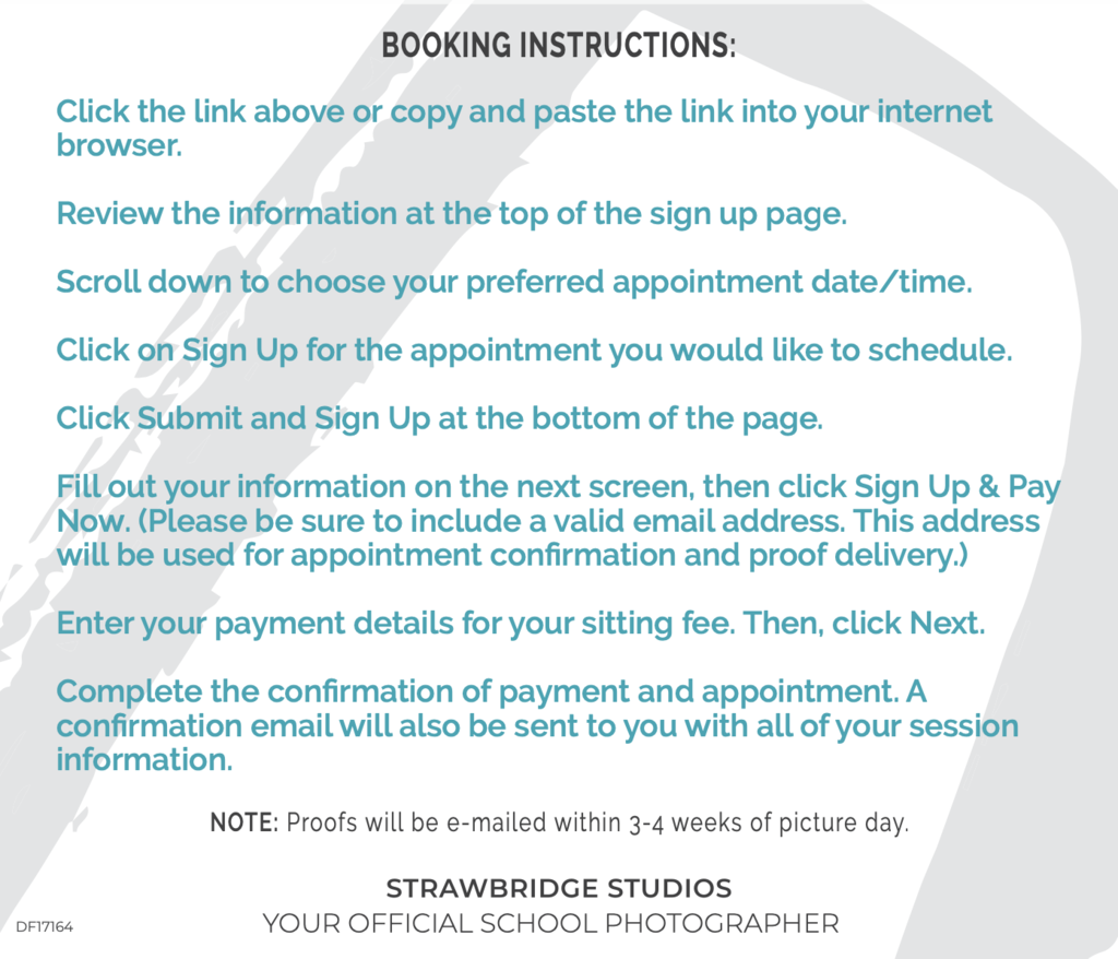 Click link to book and select your appointment!