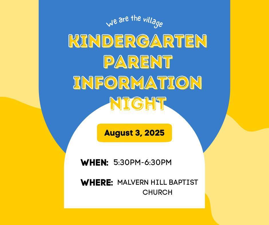 5K Information Night, 8/3 at 5:30pm at Malvern Hill Baptist Church
