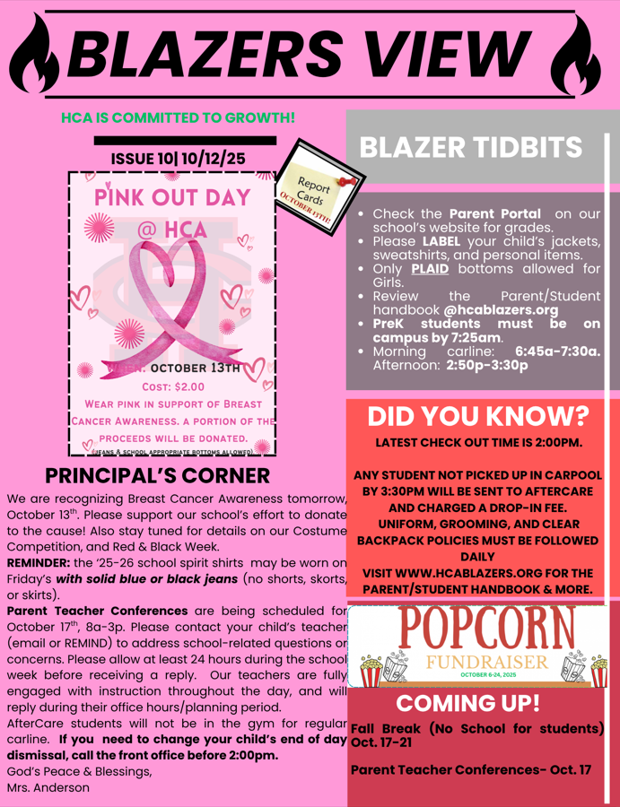 Newsletter October 13 Week