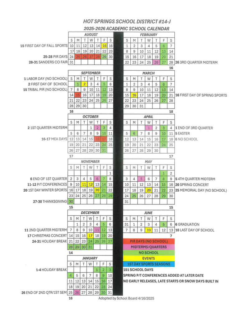 2025-26 SCHOOL CALENDAR