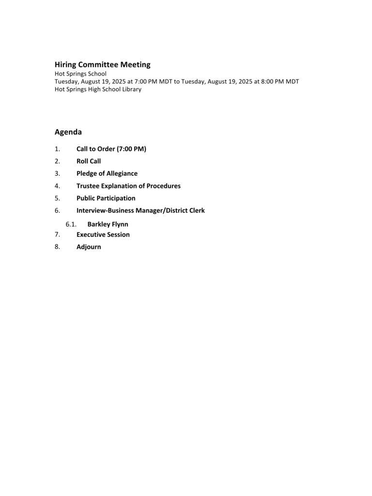 Hiring commitee
