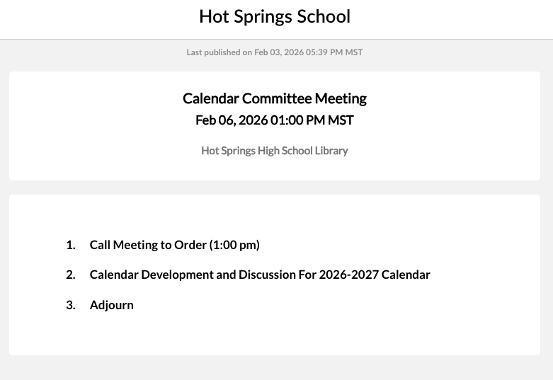 calendar committee meeting