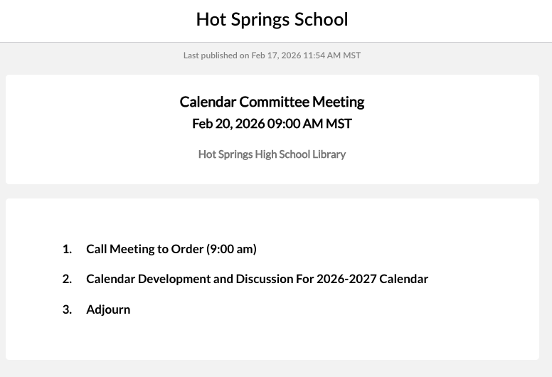 calendar committee meeting