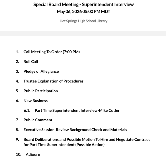Interview agenda