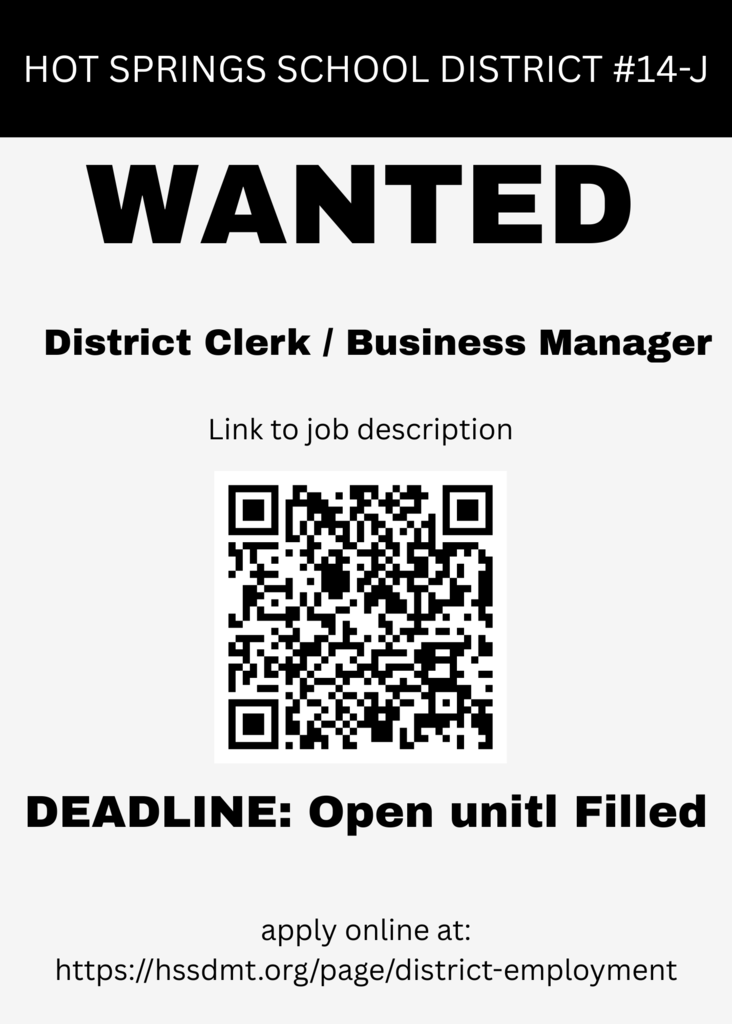 Business Manager and District Clerk job posting