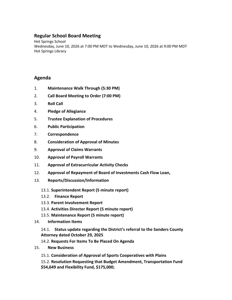 Agenda pt1
