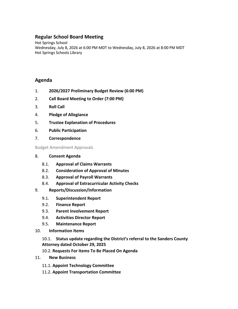 Agenda pt1
