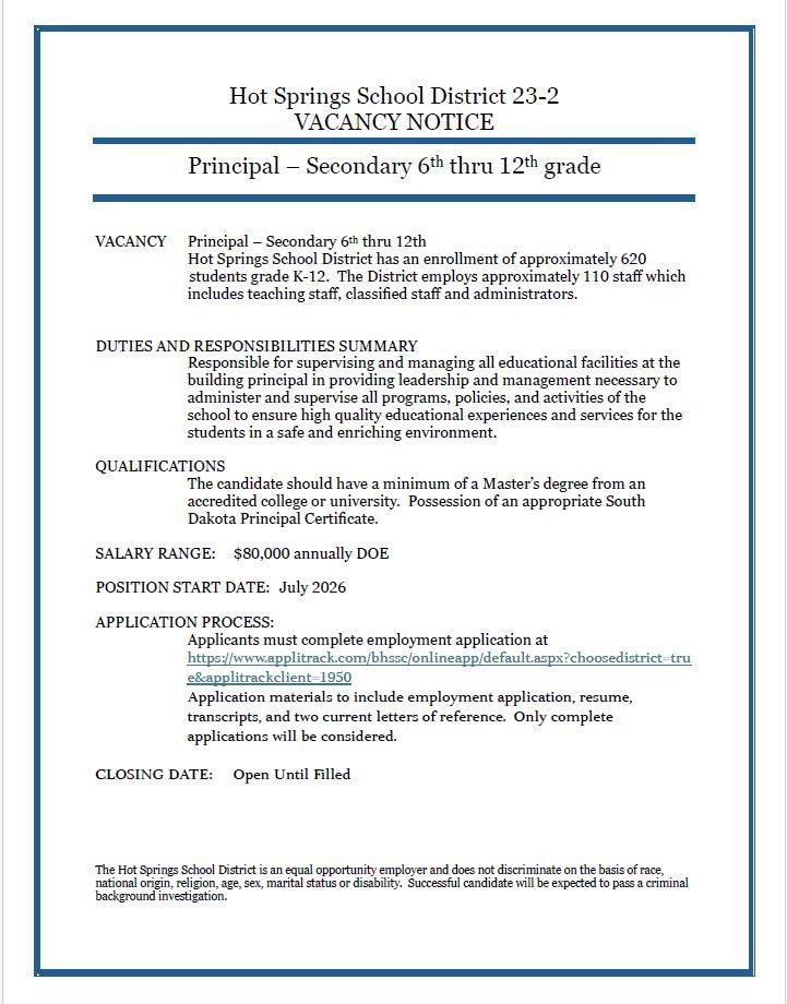 Principal - Secondary MS/HS