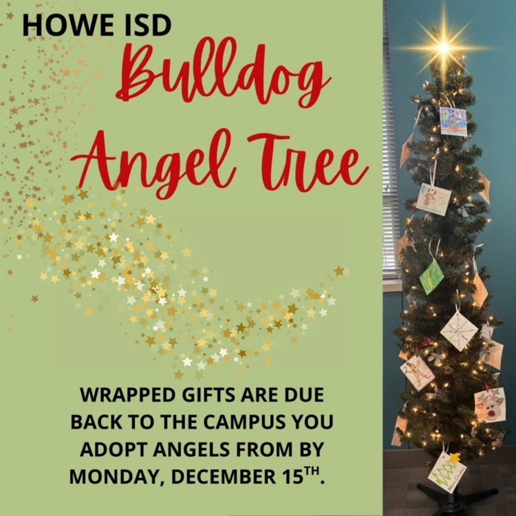 bulldog Angel tree gifts are due December 15th