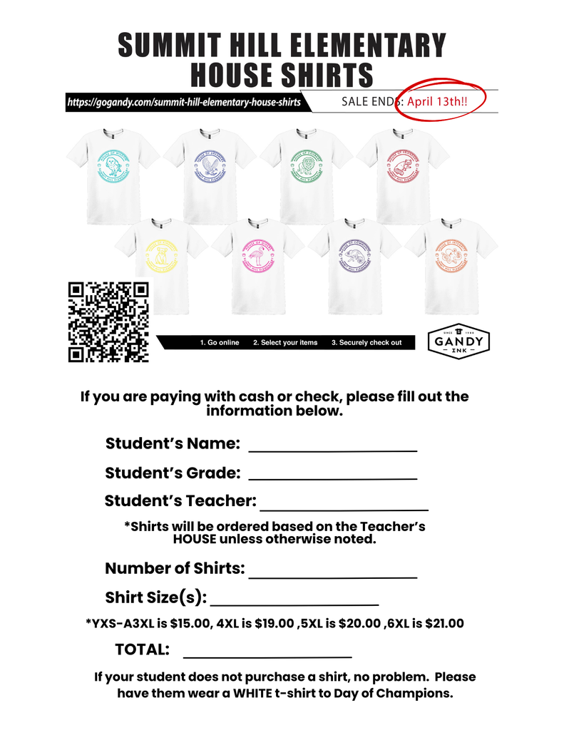 House Shirt Order Form