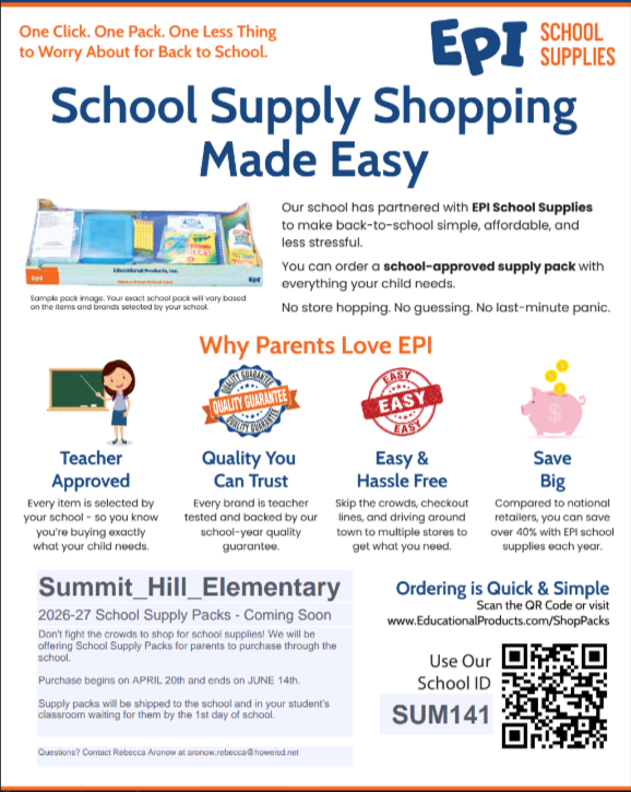 School Supply Pack Flyer