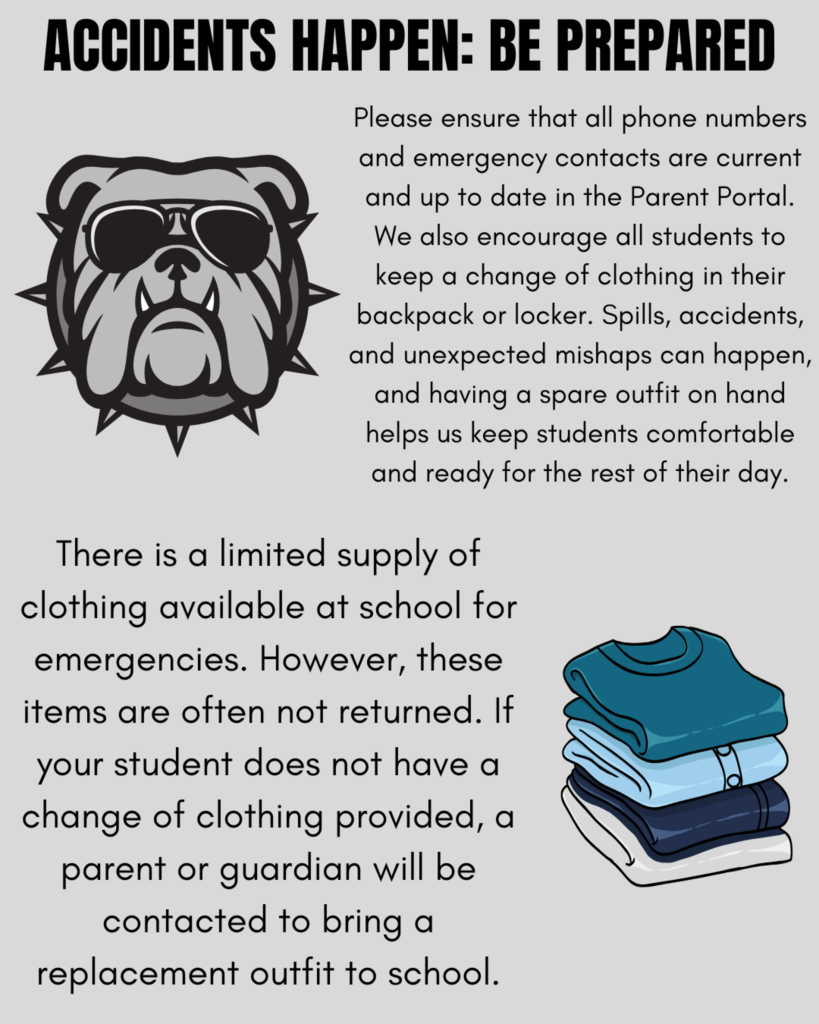 Bring a change of clothes for each student regardless of age to make sure students are comfortable for the entire day.