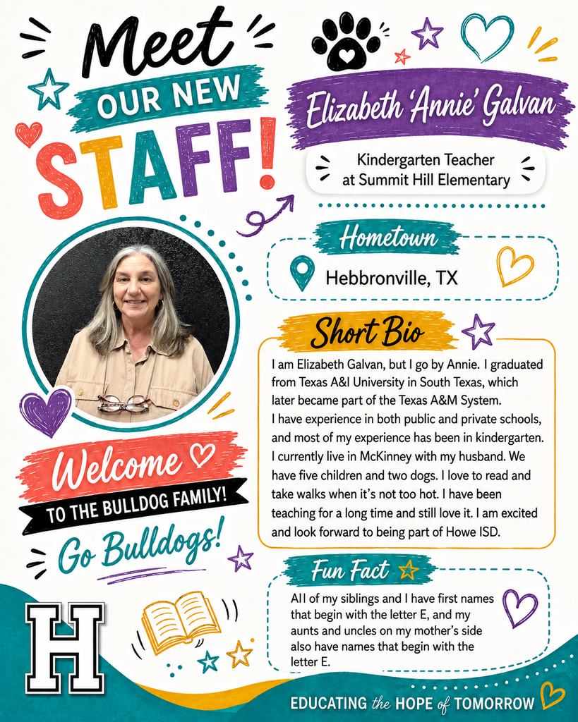 Welcome Elizabeth Galvan to Summit Hill Elementary!