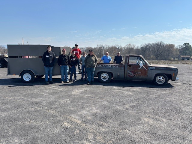 1977 Chevrolet 3/4 ton and a custom built livestock trailer.